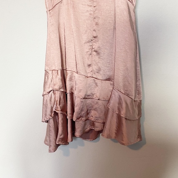 Lulus Dreams Come True Satin Ruffled Mini Dress True Barbiecore Rose Pink Sz XS - Picture 10 of 11